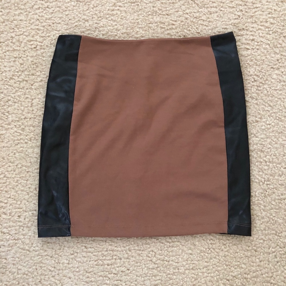 F21 brown miniskirt